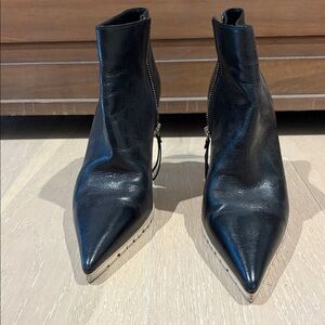 Miu Miu Black Leather Ankle Booties